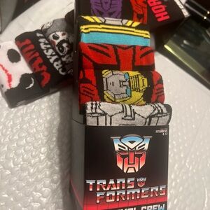 Transformers 6 Pair casual CREW SOCKS Men Size 8-12  NEW hyp